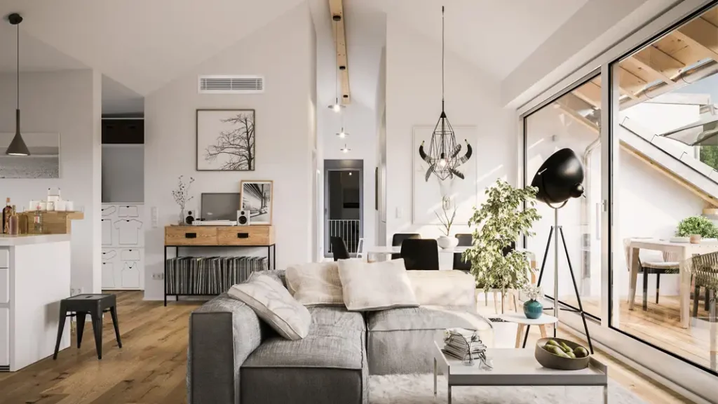 salon avec climatisation gainable